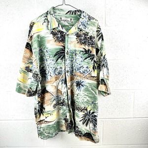 VTG O'Neill Button Front Shirt Mens Sz L Hawaiian Island Short Sleeve Beach USA